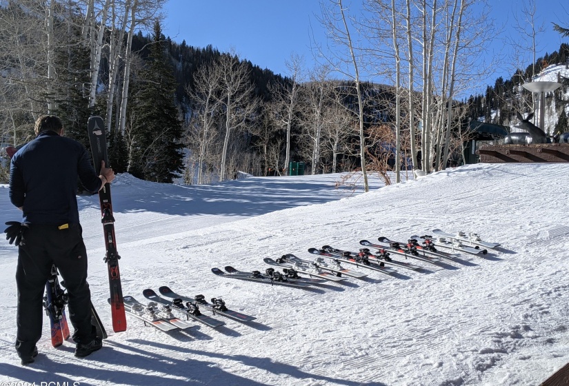 SEL Skis on run with valet