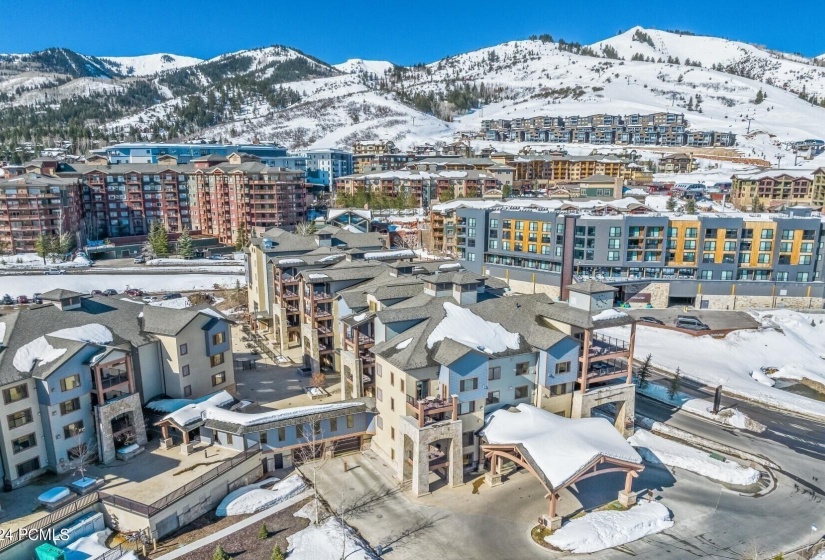 drone of mountain and front