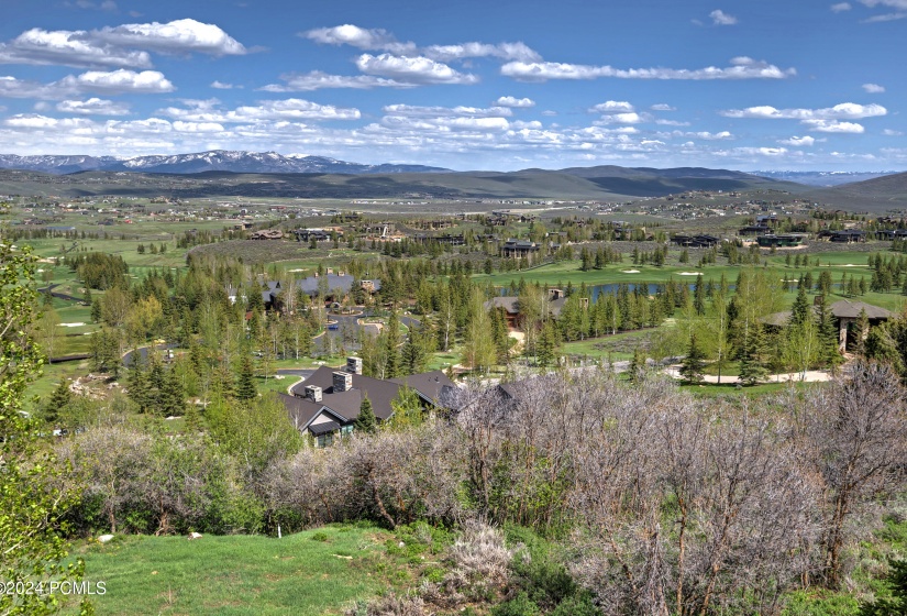 Aerial View of Golf Course & Mountains