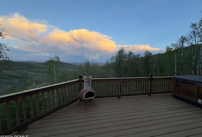 Deck with fall sky