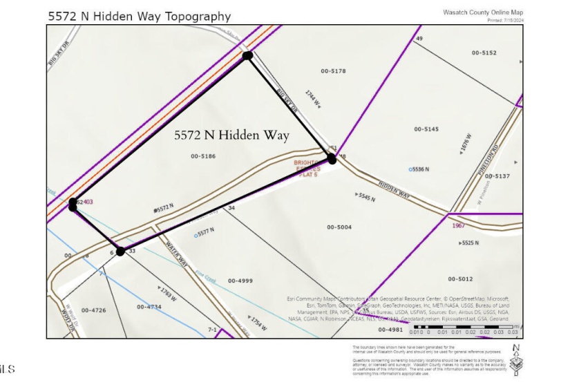 5572 N Hidden Way Topography