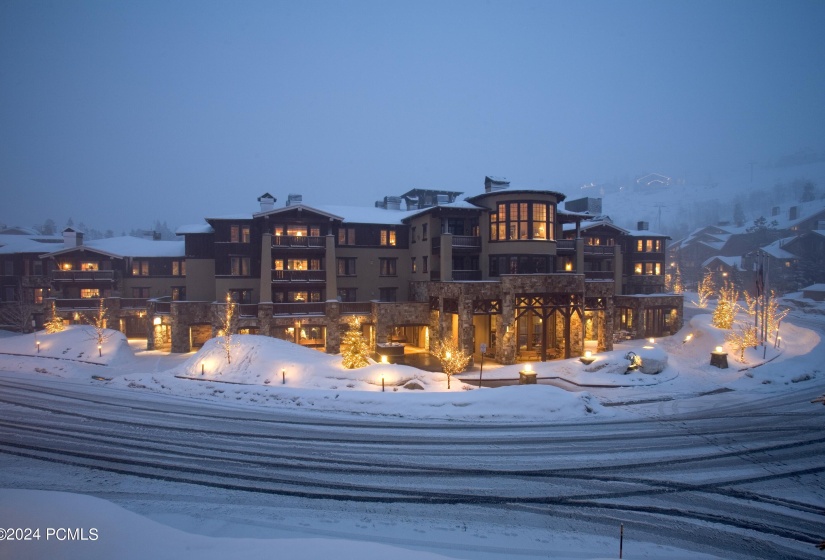 chateaux exterior very snowy