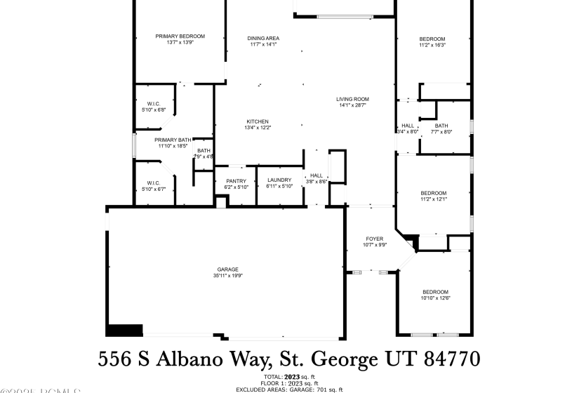 556 Albano Way, St. George, Utah 84770, 4 Bedrooms Bedrooms, ,2 BathroomsBathrooms,Residential,For Sale,Albano,12501209