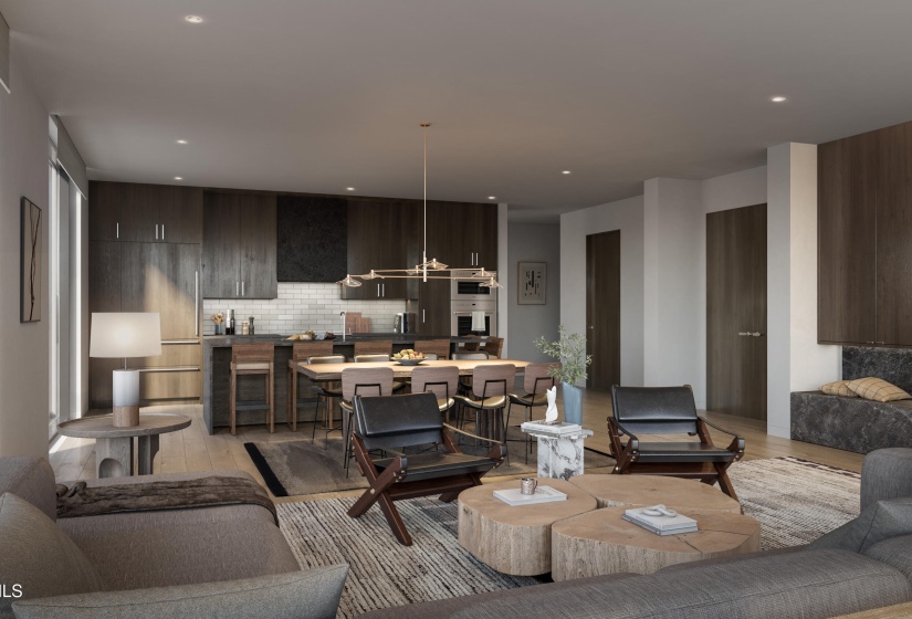 4. Living Space and Kitchen - 3 Bedroom-
