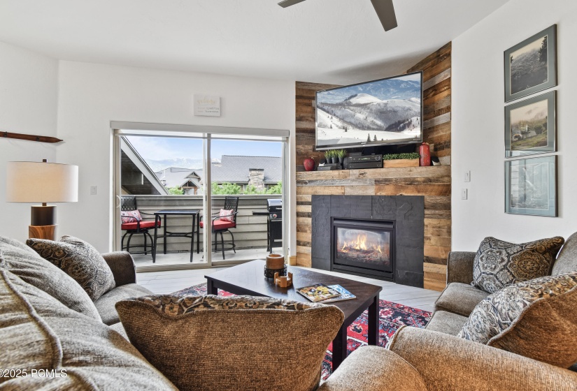 Open floor plan and deck