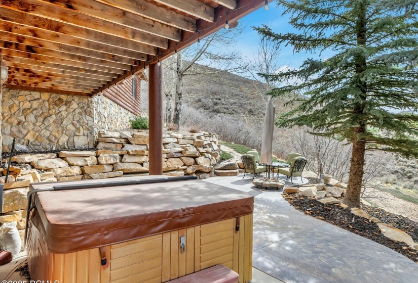 Lower Hot Tub and Seating area